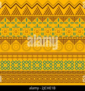 Modello senza giunture etnico tribale. Illustrazione Vettoriale