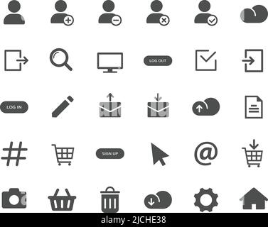 Icone Web dell'account. Elementi dell'interfaccia utente. Illustrazione Vettoriale