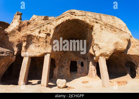 Uplistsikhe è un'antica città scavata nella roccia vicino a Gori nella regione di Shida Kartli in Georgia Foto Stock