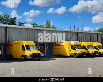 DHL Station Deutsche Post Foto Stock