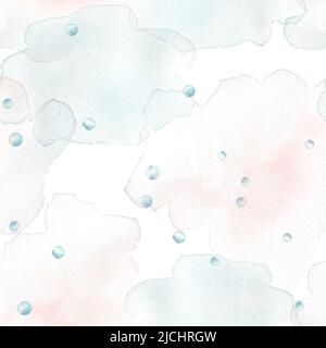 Acquerello disegno bolle modello, acqua, mare, oceano. Semplice, infantile, tessuti delicati tessuti carta da parati sfondo carta Foto Stock