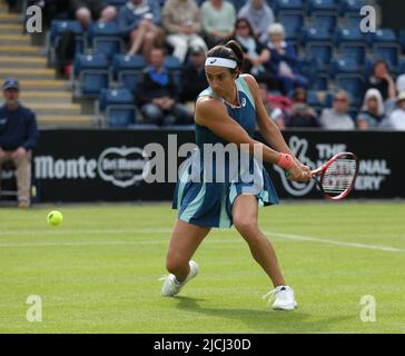 13th giugno 2022; Edgbaston Priory Club, Edgbaston, Birmingham, Regno Unito; Torneo di tennis in erba classica di Birmingham; Caroline Garcia fra nella sua partita contro Viktorija Golubic sui Foto Stock