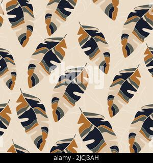 Motivo floreale senza cuciture, illustrazione estetica verde, nera Illustrazione Vettoriale