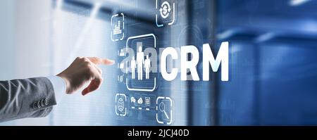 CRM Customer Relationship Management. Concetto di orientamento al cliente Foto Stock