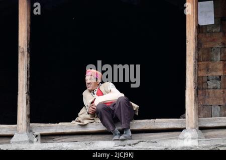 Vilalge Malana, Himachal Pradesh Foto Stock