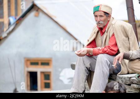 Vilalge Malana, Himachal Pradesh Foto Stock