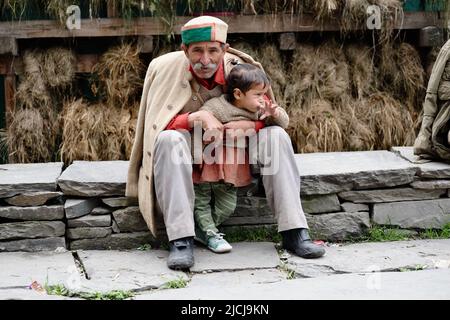 Vilalge Malana, Himachal Pradesh Foto Stock