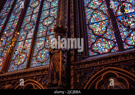 Dettagli interni di Sainte-Chapelle. Parigi, Francia. 05/2009 Foto Stock