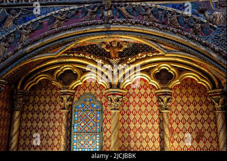 Dettagli interni di Sainte-Chapelle. Parigi, Francia. 05/2009 Foto Stock