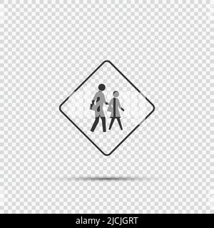 cartello di passaggio della scuola su sfondo trasparente, illustrazione vettoriale Illustrazione Vettoriale