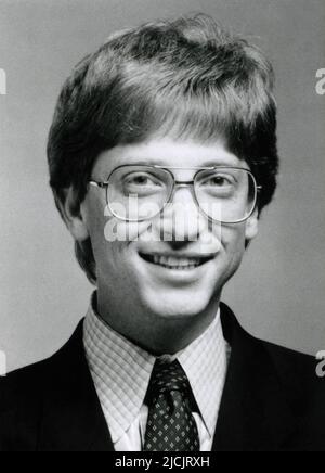 Young Bill Gates, sviluppatore di software, presidente e CEO di Microsoft, nel 1980s. Foto Stock