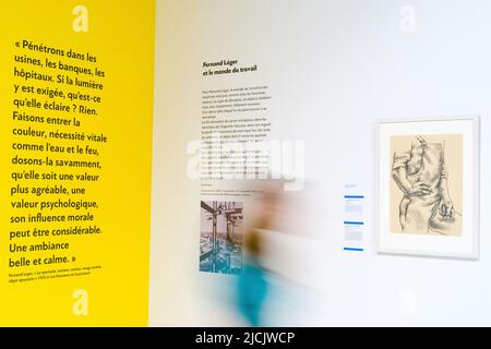 Francia, Rodez, 13 giugno 2022. Fernand Leger e il mondo del lavoro. Mostra 'Fernand Leger, la vie a bras-le-Corps' presentata al Museo Soulages. Francia, Rodez il 13 giugno 2022. Foto di Patricia Huchot-Boissier/ABACAPRESS.COM Foto Stock