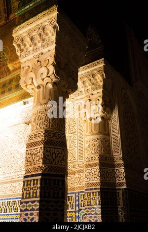 TELOUET, MAROCCO - 22 NOVEMBRE 2018 lavori di ristrutturazione del palazzo in corso Foto Stock