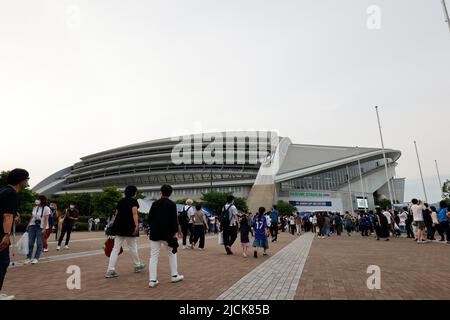 Hyogo, Giappone. 10th giugno 2022. General view Football/ Soccer : KIRIN Cup Soccer 2022 tra Giappone 4-1 Ghana al Noevir Stadium Kobe a Hyogo, Giappone . Credit: AFLO/Alamy Live News Foto Stock