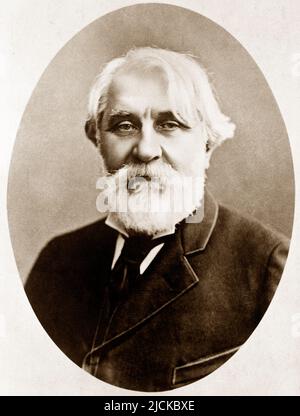 Portrait de l'ecrivain russe Ivan Tourgueniev (1818 - 1883). Foto Stock