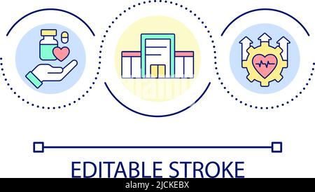 Icona del concetto di ciclo della medicina tradizionale sicuro ed efficace Illustrazione Vettoriale