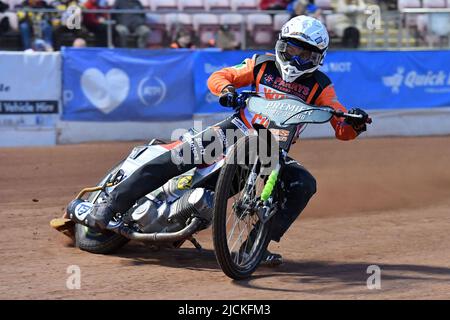 MANCHESTER, REGNO UNITO. GIUGNO 13th Luke Kileen durante la partita della SGB Premiership tra Belle Vue Aces e Wolverhampton Wolves al National Speedway Stadium di Manchester, lunedì 13th giugno 2022. (Credit: Eddie Garvey | MI News) Credit: MI News & Sport /Alamy Live News Foto Stock