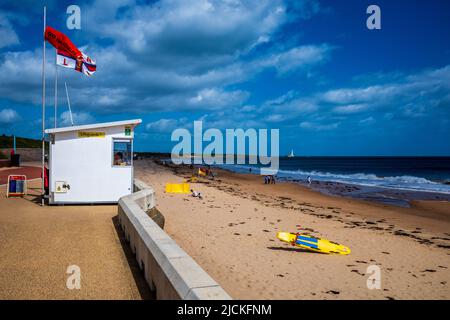 Whitley Bay Beach e osservazione del bagnino. Whitley Bay è una località balneare situata a North Tyneside. Whitley Bay Regno Unito. Foto Stock