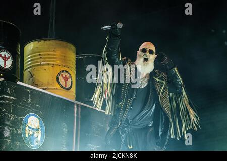 Judas Priest in scena alla Saab Arena di Linkoping, Svezia, 12 giugno 2022. Foto: Carolina Byrmo / Aftonbladet / TT code 2512 Foto Stock