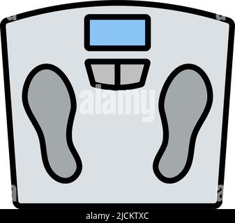 Icona scale pavimento. Contorno grassetto modificabile con disegno riempimento colore. Illustrazione vettoriale. Illustrazione Vettoriale