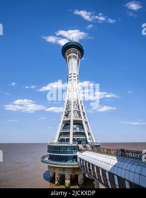 Ningbo cixi città hangzhou piattaforma ponte baia nel mare isola di chau Foto Stock