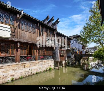 Nel quartiere jinshan di Shanghai Fengjing antica città Foto Stock