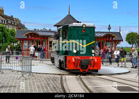 Locomotiva del museo ferroviario Chemin de Fer de la Baie de Somme a Saint-Valery-sur-Somme, Picardie, Francia Foto Stock