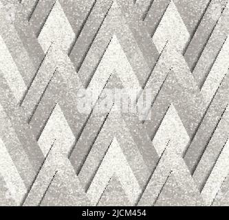 Motivo vettoriale senza cuciture - carta argentata metallizzata tagliata su sfondo geometrico luminoso realizzata con triangoli di lamina con ombra trasparente Illustrazione Vettoriale