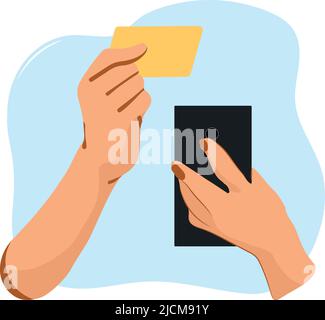 Telefono cellulare in mano Illustrazione Vettoriale