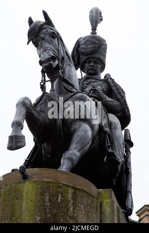 Statua di Charles William Vane Stewart, 3rd Marchese di Londonderry, Market Place, Durham, Inghilterra Regno Unito Foto Stock