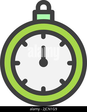 Icona del vettore a contorno piatto del cronometro o del cronometro Illustrazione Vettoriale