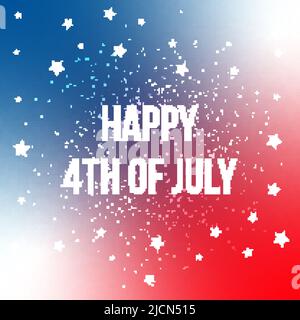 Happy 4th del biglietto di auguri del giorno dell'Indipendenza di luglio. Illustrazione vettoriale Illustrazione Vettoriale