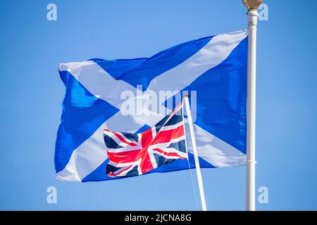 Indipendenza della Scozia, confine duro... immagine concettuale Foto Stock