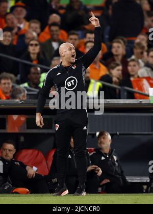 ROTTERDAM - Wales Coach Rob Page durante la partita della UEFA Nations League tra Paesi Bassi e Galles allo stadio Feyenoord il 14 giugno 2022 a Rotterdam, Paesi Bassi. ANP MAURICE VAN STEEN Foto Stock