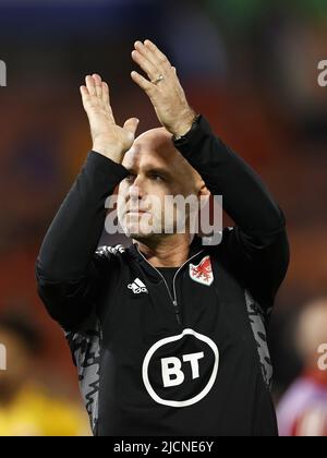 ROTTERDAM - Wales Coach Rob Page durante la partita della UEFA Nations League tra Paesi Bassi e Galles allo stadio Feyenoord il 14 giugno 2022 a Rotterdam, Paesi Bassi. ANP MAURICE VAN STEEN Foto Stock