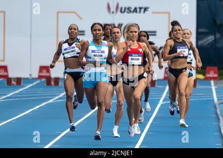 Ajee Wilson (USA) vince le 800m donne al. Gran Premio di New York 2022. Foto Stock