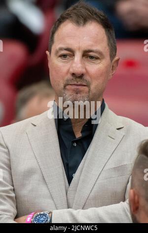 Varsavia, Polonia. 14th giugno 2022. Jerzy Dudek un ex calciatore della nazionale polacca durante la partita della UEFA Nations League, League A, Group 4 tra Polonia e Belgio al PGE National Stadium di Varsavia, Polonia il 14 giugno 2022 (Foto di Andrew SURMA/ Credit: Sipa USA/Alamy Live News Foto Stock