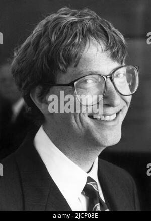 Young Bill Gates, sviluppatore di software, presidente e CEO di Microsoft. (USA) Foto Stock