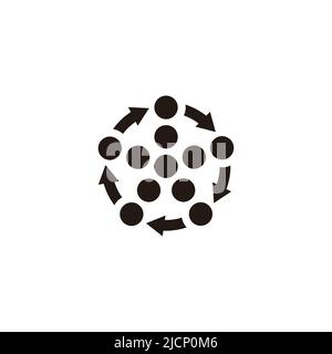 cerchio oggetti rotondi rotazione processo frecce logo vettore Illustrazione Vettoriale