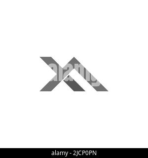 lettera triangolare x vettore di logo con linea semplice collegata Illustrazione Vettoriale