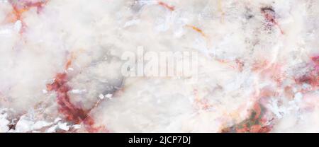 Texture in marmo bianco, con macchie colorate, sfondo in marmo di Carrara Foto Stock