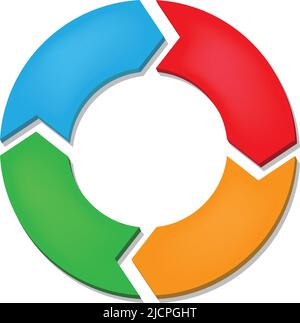 Plan do Check Act (piano di controllo) - diagramma del ciclo di azione, frecce circolari, illustrazione vettoriale schematica Illustrazione Vettoriale