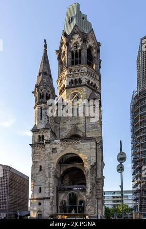 Kaiser Wilhelm Chiesa commemorativa a Kurfuerstendamm, Berlino, Germania Foto Stock