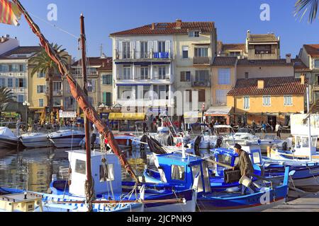 Francia, Var, Sanary-sur-Mer, città portuale, il vecchio porto Foto Stock