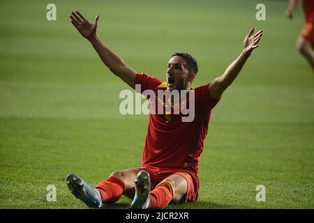 Marko Vukčević durante la partita della UEFA Nations League tra Romania e Montenegro , 14.06.2022, Stadion Giulesti , Bucarest , Cristi Stavri Foto Stock