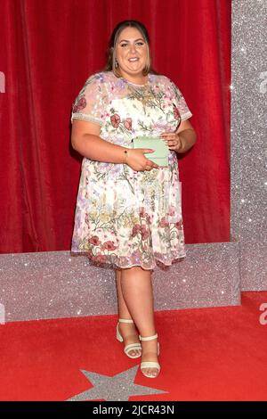 LONDRA, REGNO UNITO. 11th giugno 2022. Claire Norris arriva per i premi britannici SOAP 2022 all'Hackney Empire di Londra, Inghilterra. CREDIT: S.A.M./ALAMY Foto Stock