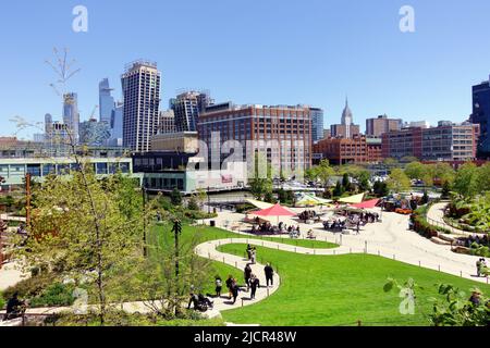 Vista su Little Island, New York Foto Stock