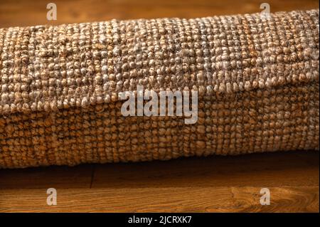 Tappeto di iuta, tappeto in fibra naturale Foto Stock