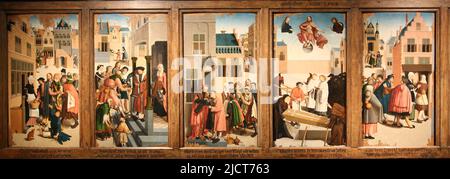 Le sette opere di Misericordia. Maestro di Alkmaa, 1504. Olio sul pannello. Rijksmuseum. Amsterdam. Paesi Bassi. Foto Stock