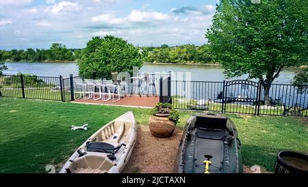 Vivere giù dal fiume in Texas. Foto Stock